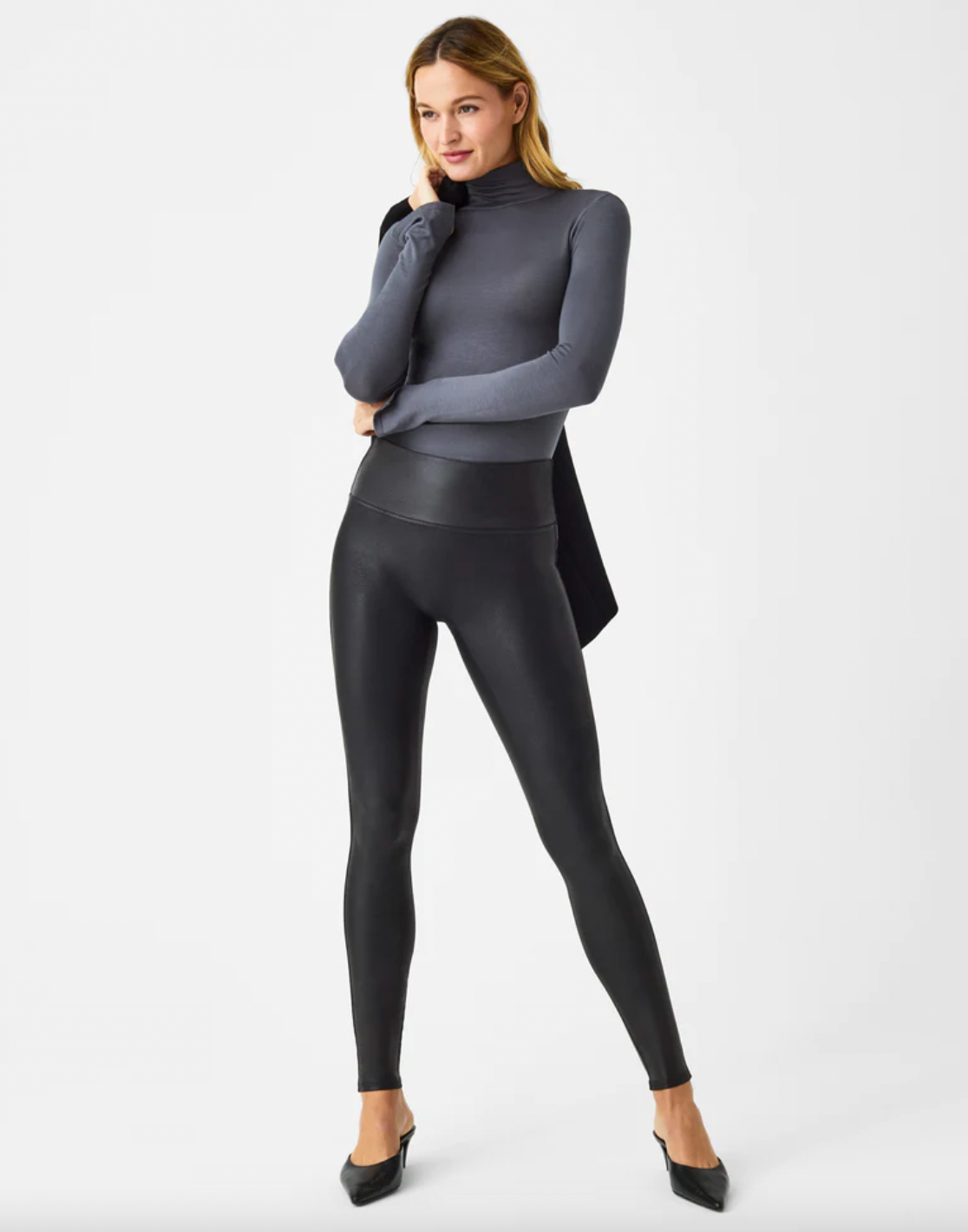 Spanx Faux Leather Leggings Petite Haley Bee Boutique