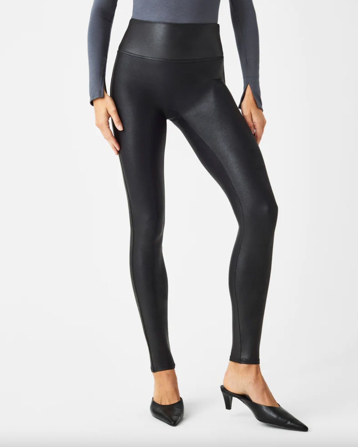Spanx Faux Leather Leggings Petite Haley Bee Boutique