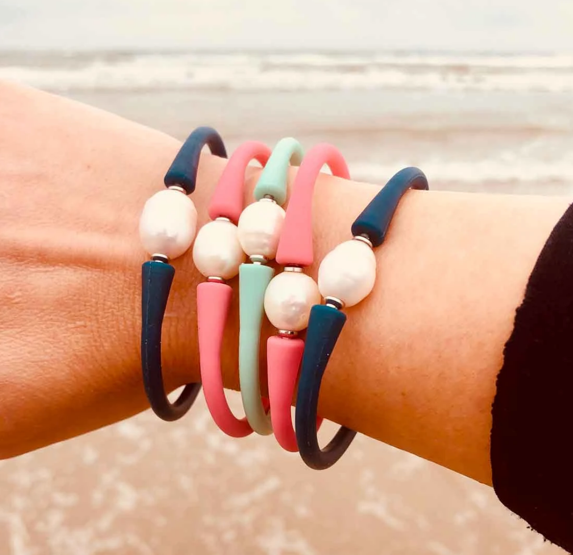 Silicone clearance pearl bracelets