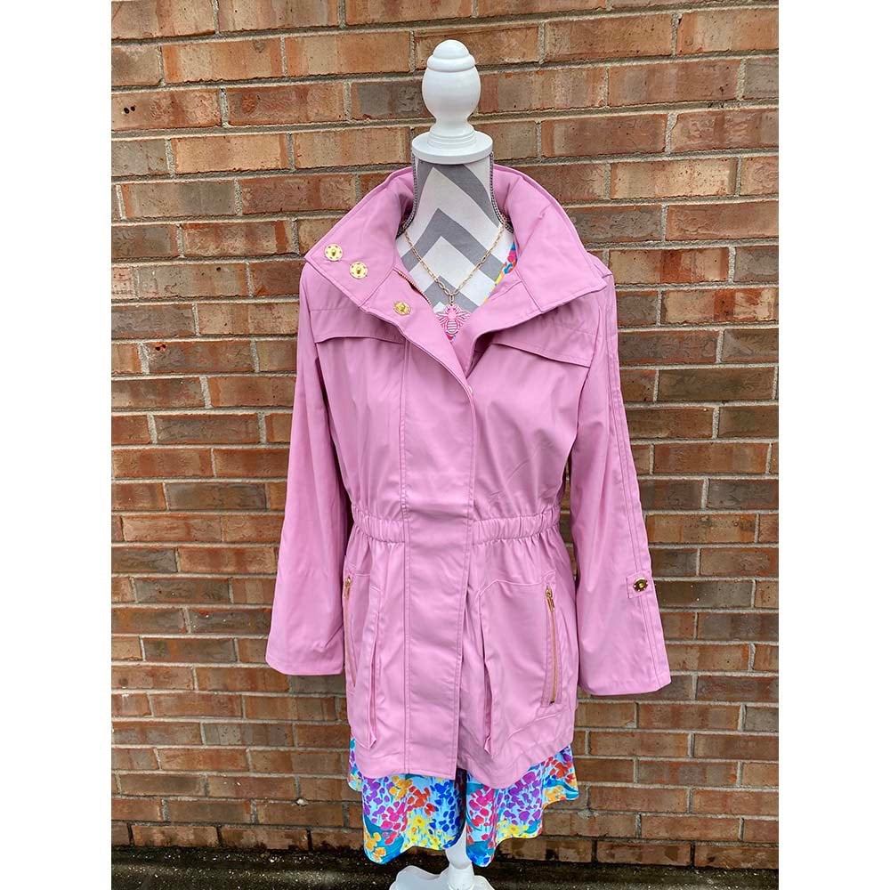 J crew pink on sale raincoat