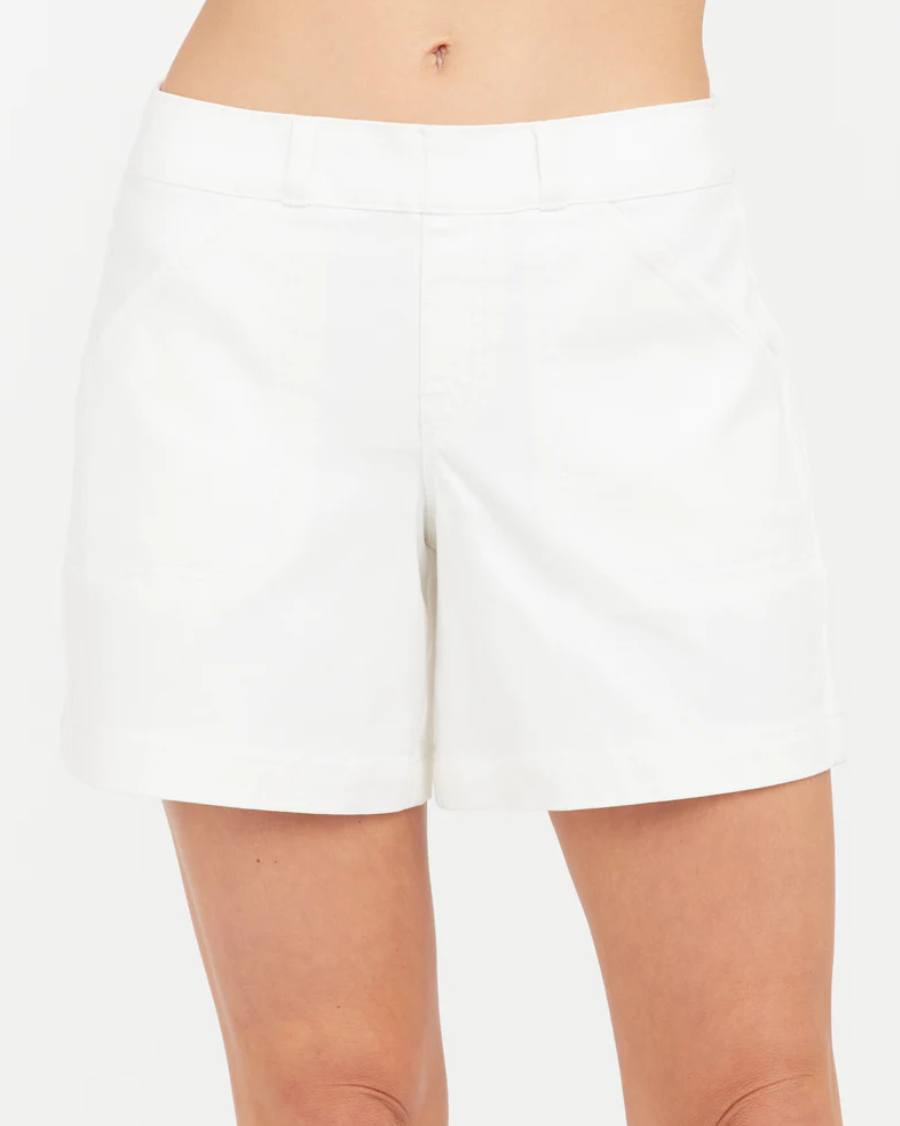 Spanx Stretch Twill Shorts 6 Bright White