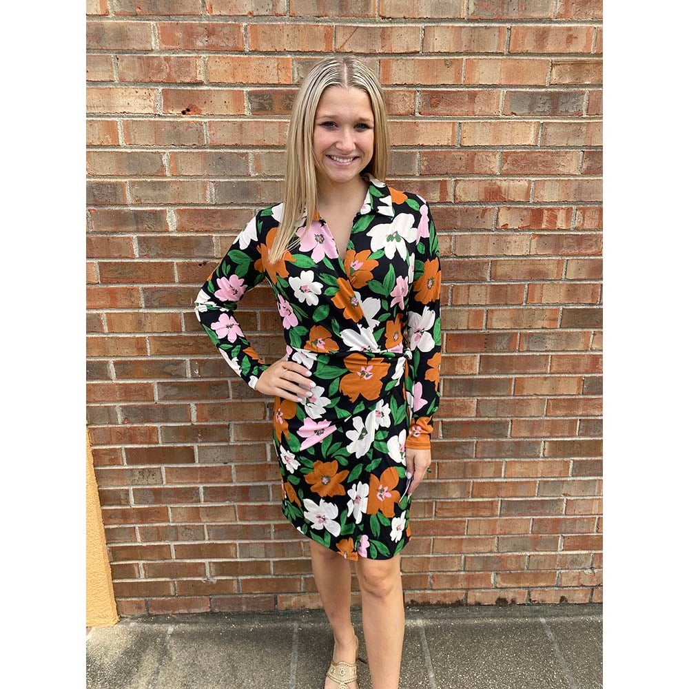 Donna morgan wrap dress store